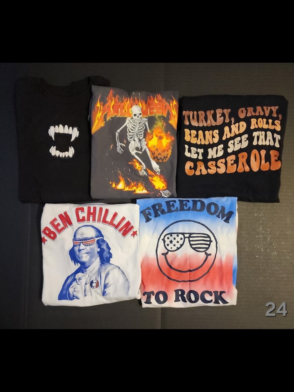 Boys Short Sleeve Holiday T-Shirt Lot of 5 (Size 10-12)